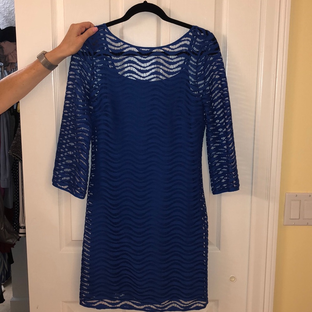 Blue sheer dress